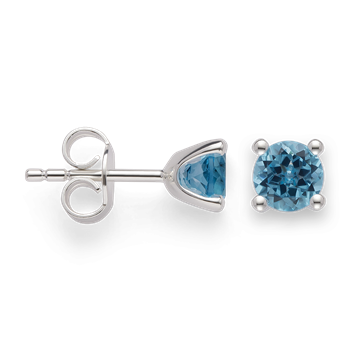 925/- Ørestikker blå topas 1,10ct. Poleret from Bastian Inverun