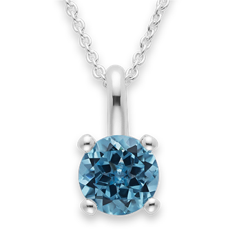 925/- Vedhæng blå topas 1,47ct. Poleret from Bastian Inverun