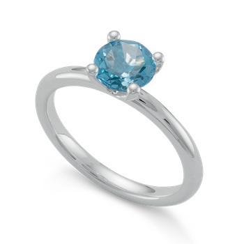 925/- Rh Ring blå topas 0,99,ct poleret from Bastian Inverun
