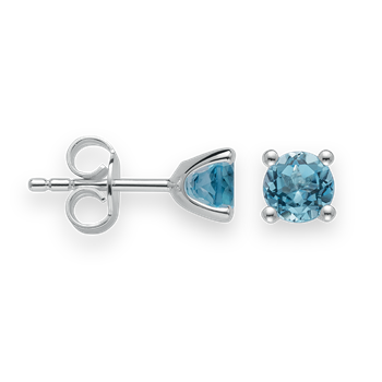 925/- Rh ørestikker blå topas 1,24ct. Poleret from Bastian Inverun