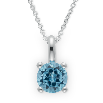 925/- Rh Vedhæng blå topas 0,97ct. Poleret from Bastian Inverun