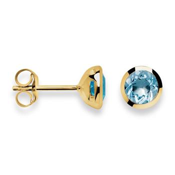 925/ - ørestikker, forgyldt blå topas 1,02ct from Bastian Inverun