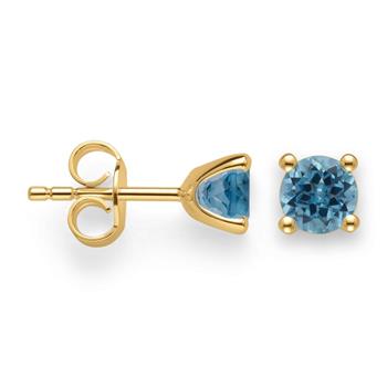 925/ - ørestikker, forgyldt blå topas 1,02ct from Bastian Inverun