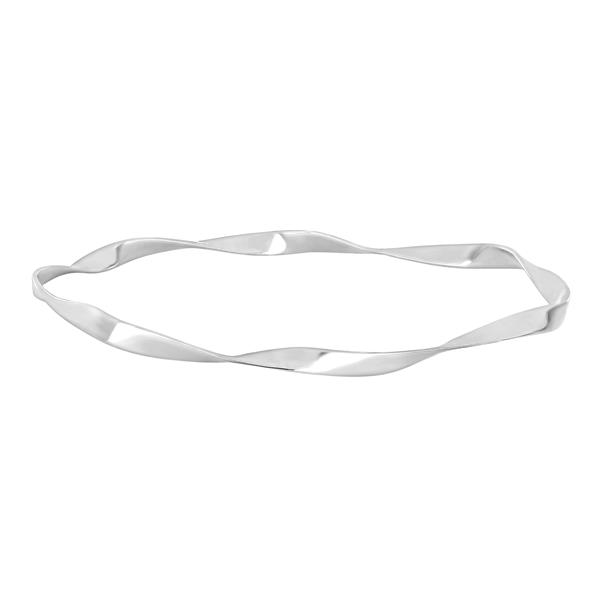 Sølv rhod. armring  snoet 62mm from Siersbøl