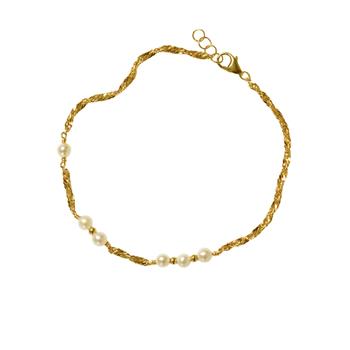 14kt armbånd og halskæde med Hvide Ferskvandsperler 50cm from San - Links of Joy