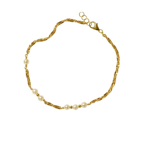 18kt armbånd og halskæde med Hvide Ferskvandsperler 50cm from San - Links of Joy