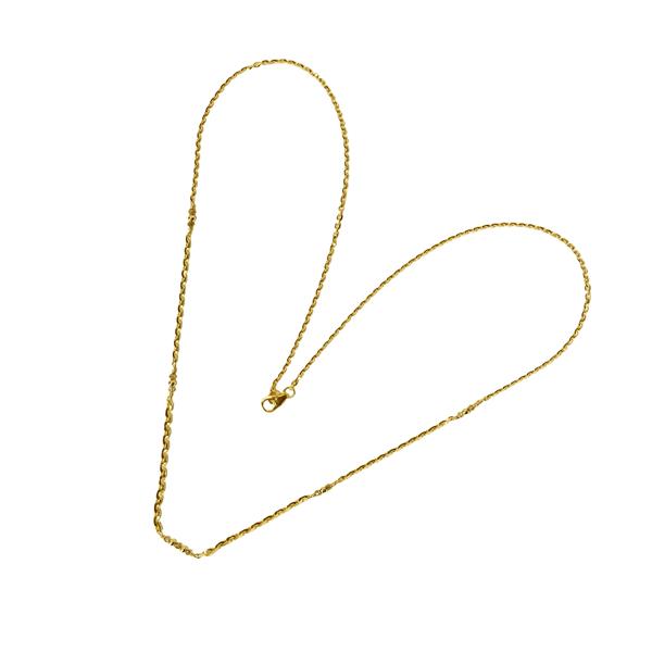 Halskæde i forløb - 14kt guld med Facetterede Antracit Diamanter 45cm from San - Links of Joy