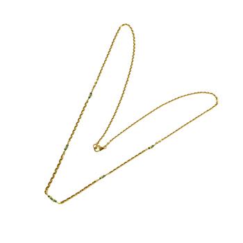 Halskæde i forløb - 14kt guld med Facetterede Grøn/Blålige Diamanter 50cm from San - Links of Joy
