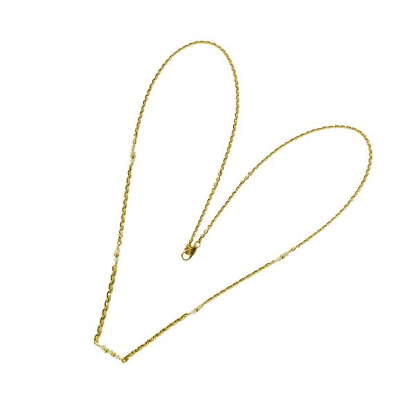 Halskæde i forløb - 14kt guld med Facetterede Hvide  Diamanter 38cm from San - Links of Joy
