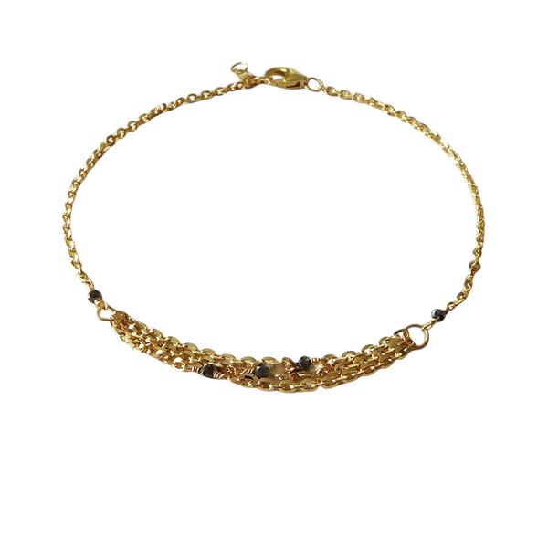 Armbånd & halskæde i 18kt guld med facetteret diamanter 16+1cm from San - Links of Joy