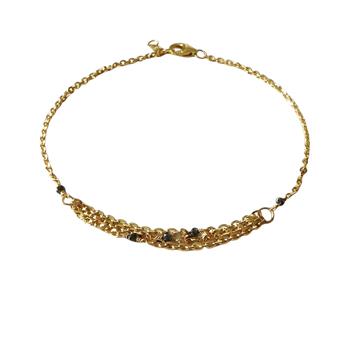 Armbånd & halskæde i 14kt guld med facetteret diamanter 50cm from San - Links of Joy