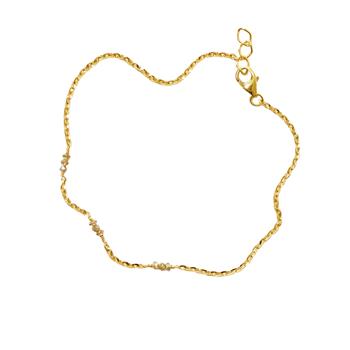 Armbånd eller halskæde i 14kt guld med Facetterede Antracit Diamanter 38cm from San - Links of Joy