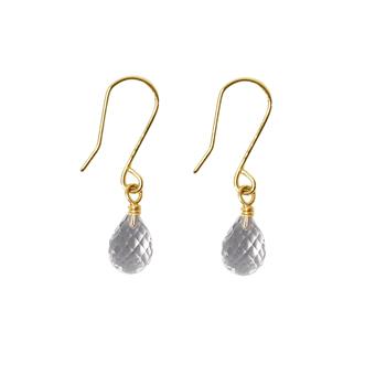 14K Earrings w.Faceted Mountain Crystal 14karat  from San - Links of Joy
