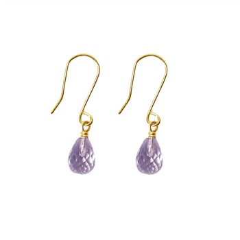 14K Earrings w.Faceted Pink Amethyst 14 karat from San - Links of Joy