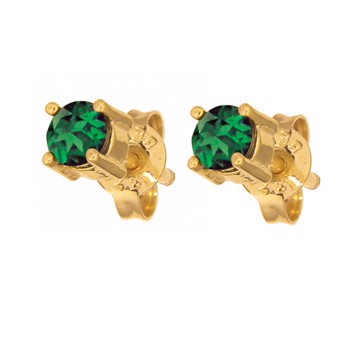 Solitaire earrings with gemset, from Bee