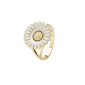 Sølv forg.ring m/marguerit 15 mm hvid from Aagaard