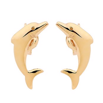 Gold earrings, from Bee