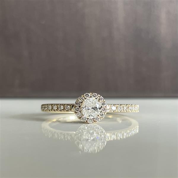 Ring 14 karat ELEGANCE oval brillant 0,30 carat + 0,22 carat WSI from L&G