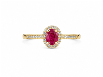 Ring 14 karat PETIT rubin med brillanter 0,06 carat WSI from L&G