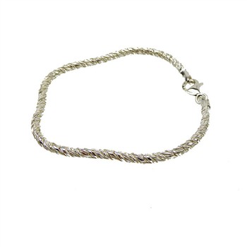 3mm Rævekæde/Twistet i Blank Sterlingsølv Armbånd & Halskæde 23cm from San - Links of Joy