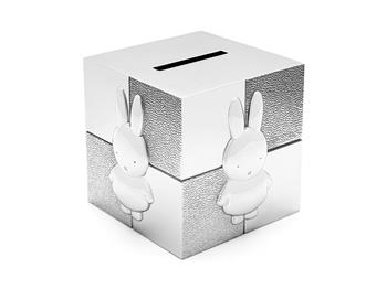 Sparebøsse Cube Miffy, sølvfarvet from Noa Kids