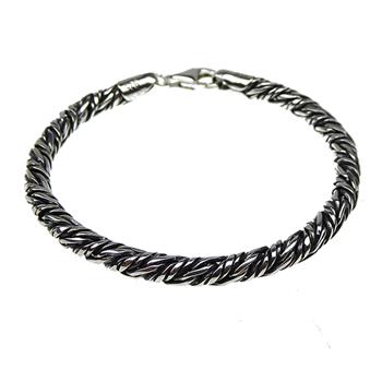 4,5mm Rævekæde/Twistet i Let Oxyderet Sterlingsølv Armbånd & Halskæde Letox. 23cm from San - Links of Joy