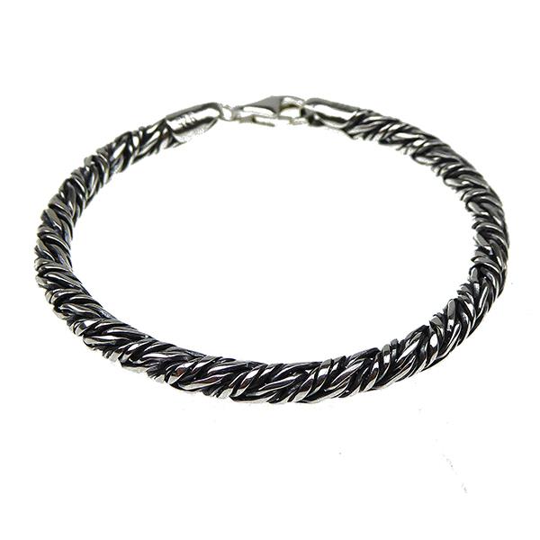 4.5mm Fox Chain/Twisted in Light Oxidized Sterling Silver Bracelet & Necklace, Lightox. 18-60 cm from San - Links of Joy