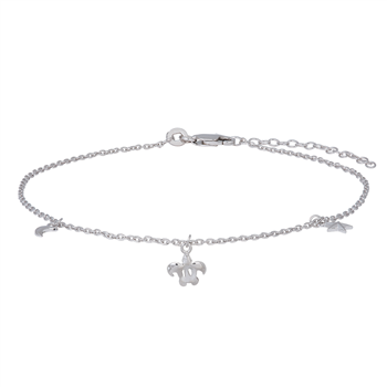 Rhd. sølv ankel BEACH52 23+4cm from Nordahl