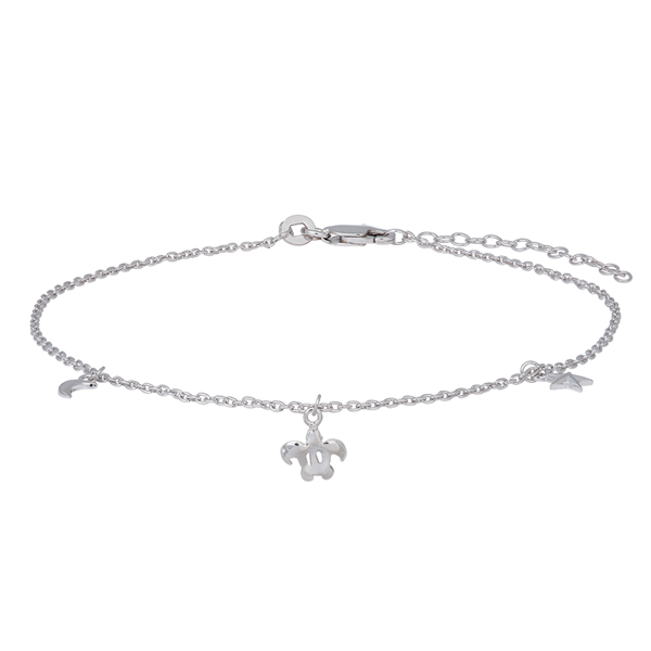 Rhd. sølv ankel BEACH52 23+4cm from Nordahl