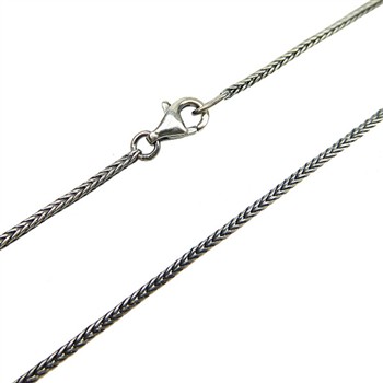1,3mm Rævekæde i Let Oxyderet Sterlingsølv Armbånd & Halskæde 21cm from San - Links of Joy