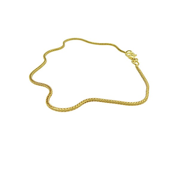 1,3mm Rævekæde i Forgyldt Sterlingsølv Armbånd & Halskæde 21cm from San - Links of Joy