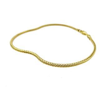 2,1mm Rævekæde i Forgyldt Sterlingsølv Armbånd & Halskæde 23cm from San - Links of Joy