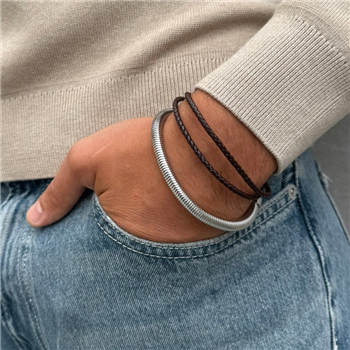 Kraftigt rundt herrearmbånd i stål - 20 cm langt from Blicher Fuglsang