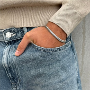 Bredt herrearmbånd i stål - 20 cm langt from Blicher Fuglsang