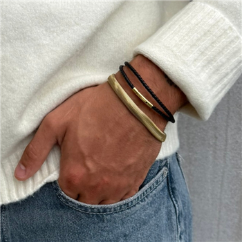 Bredt herrearmbånd i forgyldt stål - 20 cm langt from Blicher Fuglsang
