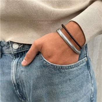 Bredt herrearmbånd i stål - 20 cm langt from Blicher Fuglsang