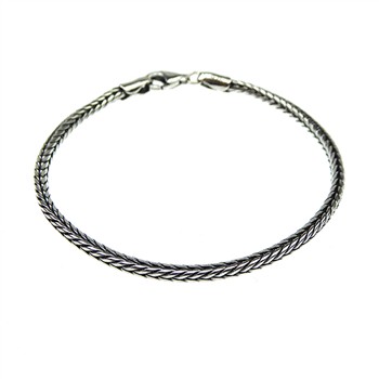 2,8mm Rævekæde i Let Oxyderet Sterlingsølv Armbånd & Halskæde Letoxyderet 19cm from San - Links of Joy