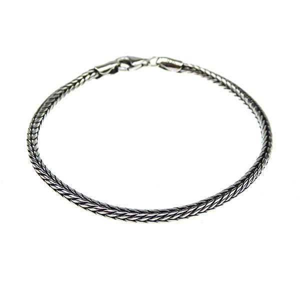 2,8mm Rævekæde i Let Oxyderet Sterlingsølv Armbånd & Halskæde Letoxyderet 19cm from San - Links of Joy
