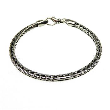 4mm Rævekæde i Let Oxyderet Sterlingsølv Armbånd & Halskæde Letoxyderet 19cm from San - Links of Joy