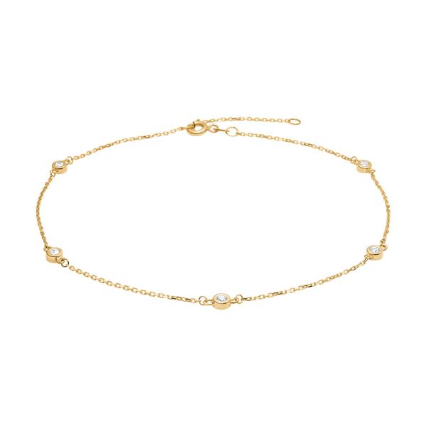 8kt. guldankelkæde m/cz from Siersbøl