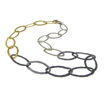 Armbånd & halskæde - sort/blank & forgyldt 23cm from San - Links of Joy