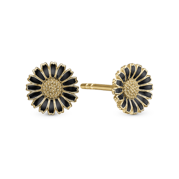Marguerite black 8mm - Ørestikker  from Christina Jewelry & Watches
