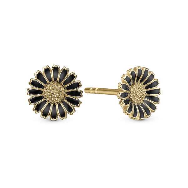 Marguerite black 8mm - Ørestikker  from Christina Jewelry & Watches