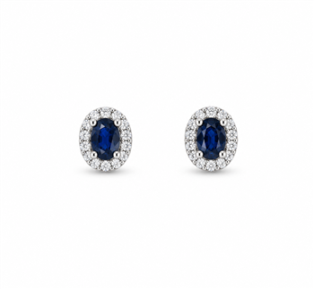 Ørestikker  14 karat PETIT safir 0,07 carat brillanter WSI from L&G