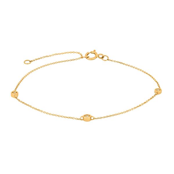 14kt. guldarmbånd m/ 3 x dia. 0.01ct W/SI from Siersbøl