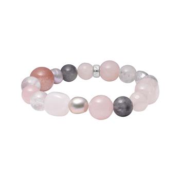 Rosaquartz, grå cloudy quartz, sol sten, fvkp. armbånd from Heinzendorff