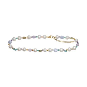 Apatit, Peridot, ametyst, amazonite, sol sten, fvkp. Hem - carabinlås 40+5cmatit   from Heinzendorff