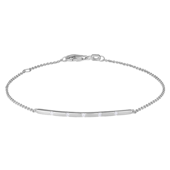 14kt. Hvidgulds armb. m. dia 0.05ct W/SI 16+2cm from Siersbøl