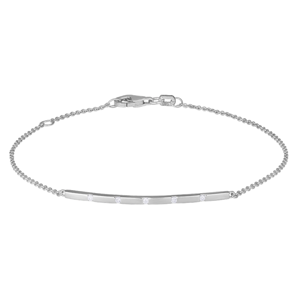 14kt. Hvidgulds armb. m. dia 0.05ct W/SI 16+2cm from Siersbøl