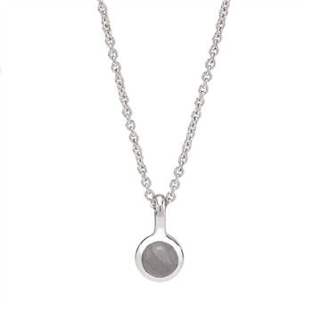 Rhd. sølvkæde SWEETS52 grey moonstone 5mm from Nordahl